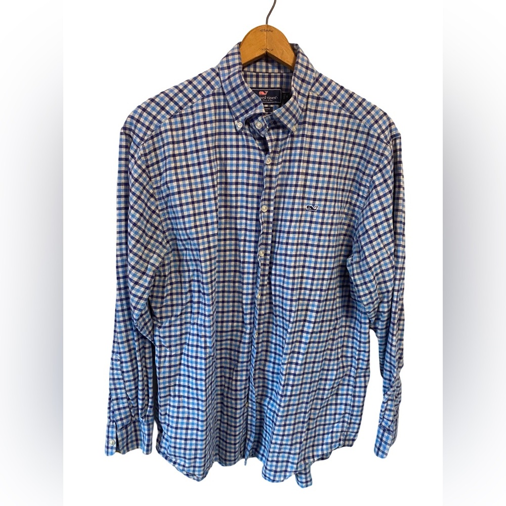 Vineyard Vines Men’s Whale Shirt Flannel Long Sleeve Button Up‎ Size Large